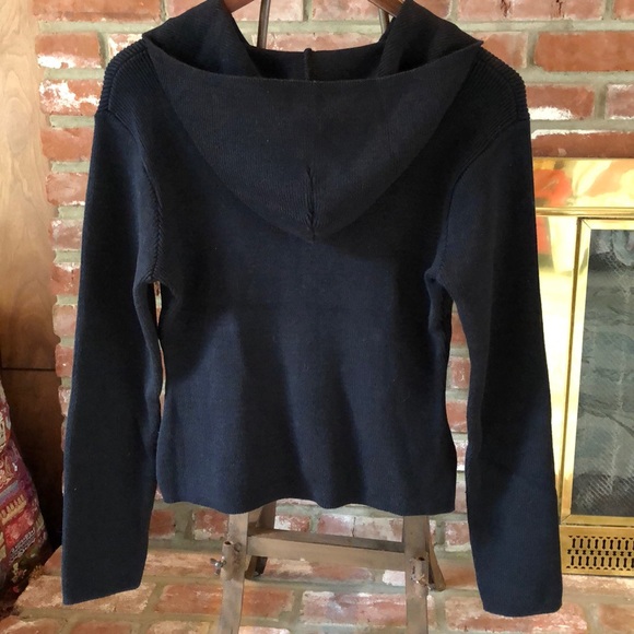 Cardigan hoodie black sweater - Picture 2 of 8